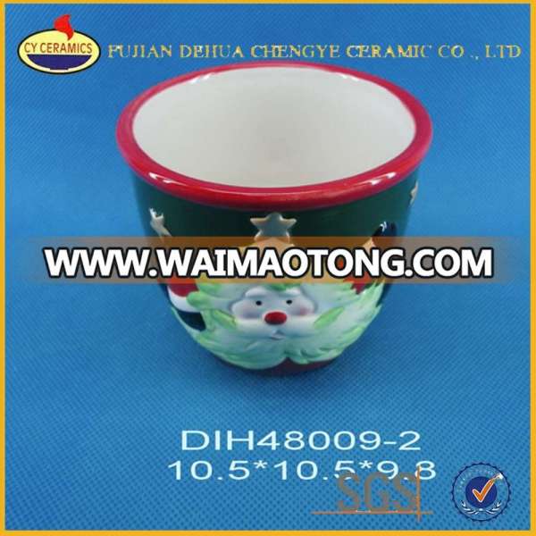 attractive christmas decoration ceramic bowl in santa claus shape