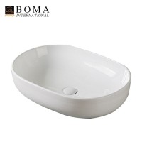 Modern Countertop White Oval Bowl Porcelain Bathroom Basin